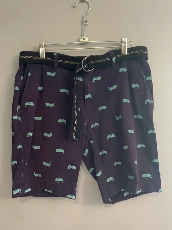 Knickerbocker Vintage Design Navy Printed Shorts - Picture 1 of 6